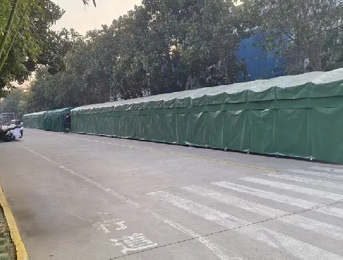 大型绿色移动伸缩仓库大篷