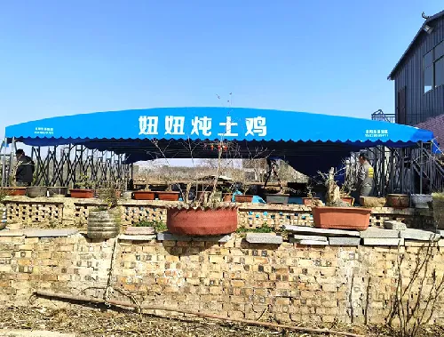 洛阳饭店户外餐饮推拉篷定做项目