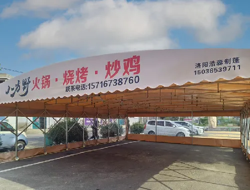 洛阳街边夜宵店烧烤雨篷案例